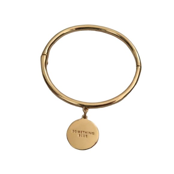KATE SPADE Something Blue hinged bangle bracelet enamel charm - Picture 3 of 6
